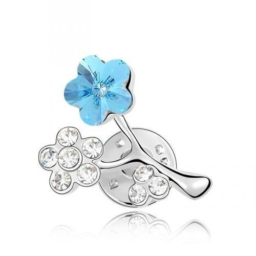 Br 599/176 BROSZKA białe złoto cyrkonie