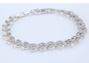 BR599/424 srebrna, CYRKONIE BRANSOLETKA 17cm