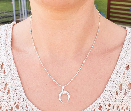 1287 Naszyjnik srebrny 925 lub pozłacany, róg obfitości