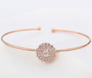 BR599/655 różowe złoto, kwiatuszek CYRKONIE BRANSOLETKA