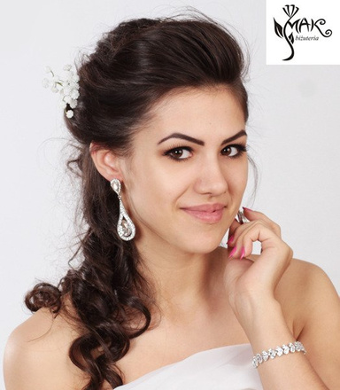 BR599/427 srebrna, CYRKONIE BRANSOLETKA