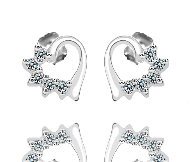 801 serca z cyrkoniami kolczyki srebrne 925