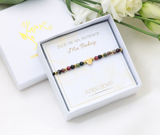 Upominek dla babci zestaw bransoletka, pudełko z dedykacją 1897/7