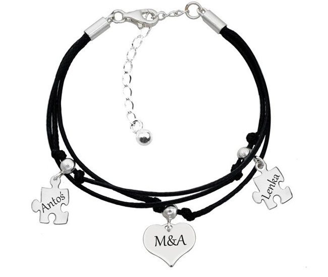 1079 bransoletka potrójna grawerowana sznureczki srebro 925