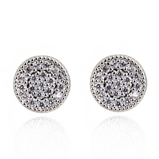 Kol  599/337  kolczyki cyrkonie, białe złoto