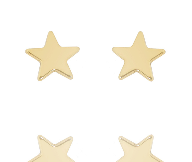 1384/1 Kolczyki srebrne 925 pozłacane gwiazdki
