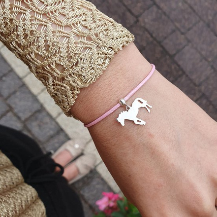 BR1205 BRANSOLETKA Z GRAWEREM, SREBRO 925 konik koń