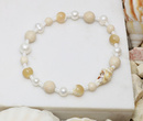 bransoletka na gumce z muszelek, pereł i kamieni naturalnych 1835