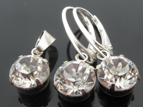 C KOMPLET z kryształów SWAROVSKI ELEMENTS cyrkonie (1028/SS39/A/Crystal)