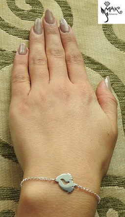 BR796 BRANSOLETKA Z GRAWEREM stópki dla Mamy Swarovski Elements