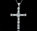 480/268 Wisiorek srebrny z cyrkoniami krzyż krzyżyk 925