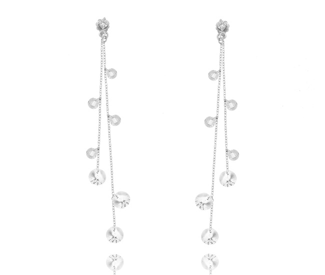 1388 kolczyki srebrne 925 z kryształkami