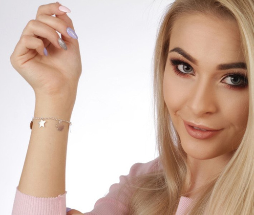 BR981M BRANSOLETKA z GRAWERUNKIEM pięć zawieszek