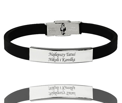 BR692 BRANSOLETKA Z GRAWEREM męska stalowa