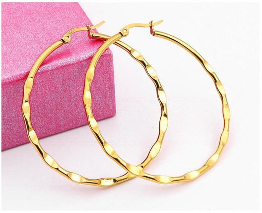 Kol 599/898 KOLCZYKI koła 50 mm, stal szlachetna koloru złote