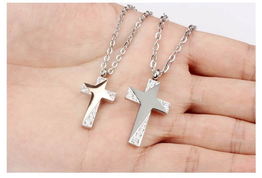 NK599/879 NASZYJNIKI dla pary z krzyżyki GRAWEREM LASEROWYM