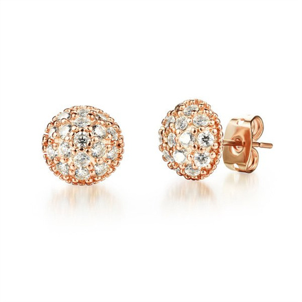 Kol 599/496 kolczyki żółte złoto wysadzane cyrkoniami