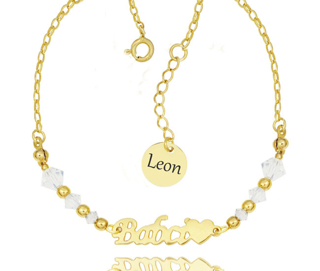 1316 naszyjnik z napisem Babcia srebrny 925 pozłacany grawerowana