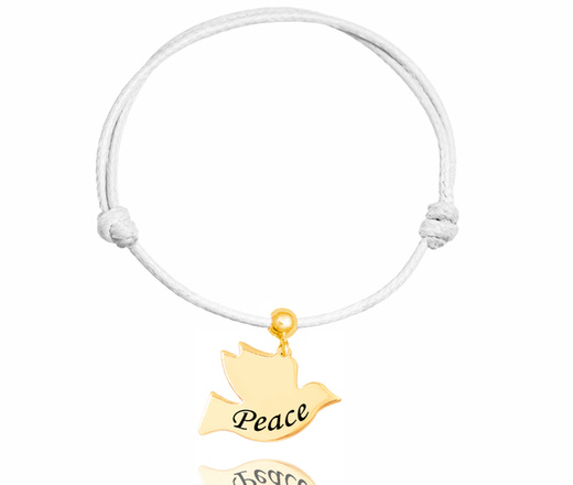 1205 bransoletka grawerowana srebro 925 złocone gołąb