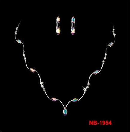 KOMPLET BIŻUTERIA POSREBRZANA NB1954