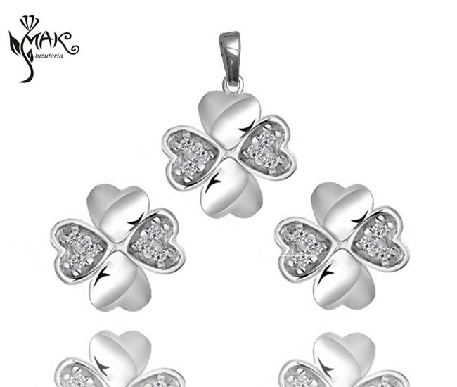 KPL652 KOMPLET SWAROVSKI  KONICZYNKI SREBRO P.925