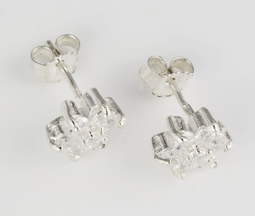 480/170 kolczyki srebrne w kształcie kwiatuszków