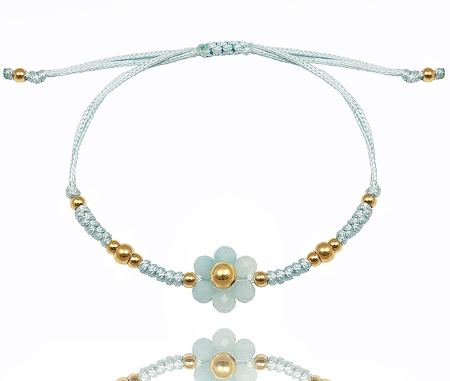 1639/11 bransoletka z kwiatem akwamaryn