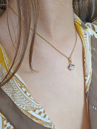 1230 komplet Swarovski Elements srebro 925 pozłacane kostki tęczowe