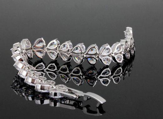 BR599/427 srebrna, CYRKONIE BRANSOLETKA