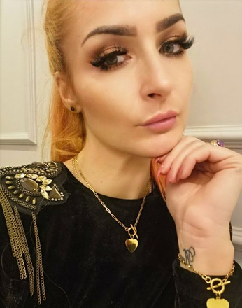 1232/1 naszyjnik złoty stal gruby łańcuszek serduszko pod grawerunek