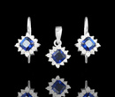 480/476 komplet srebrny z cyrkoniami niebieskimi