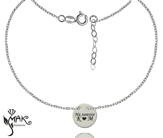 BR745 bransoletka grawerunek laser celebrytka kółko srebro 925