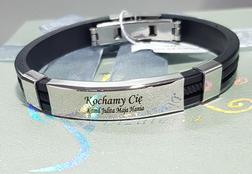 BR691 BRANSOLETKA Z GRAWEREM męska stalowa personalizowana