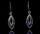 480/211 kolczyki srebrne z fioletową cyrkonią