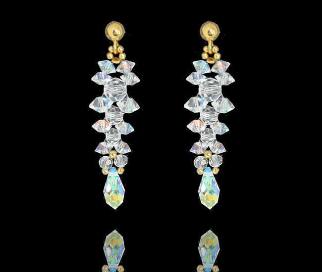 1374 kolczyki kryształowe Crystal AB na ślub pozłacane