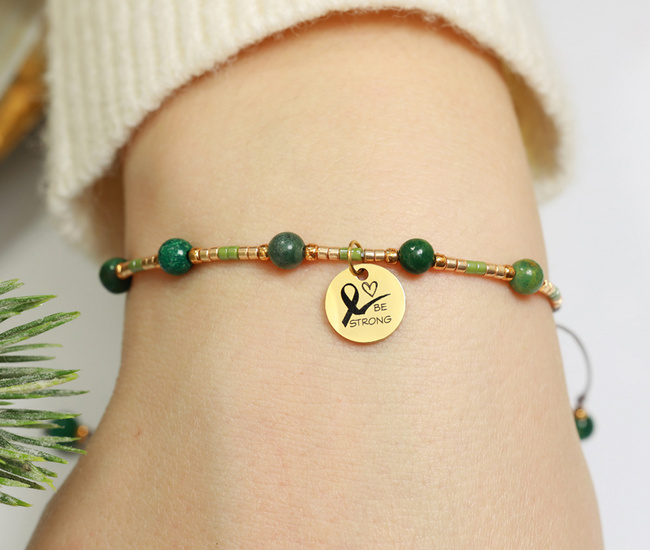 Bransoletka stalowa amazonka miesiąc świadomości raka piersi 1624/5