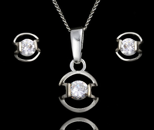 480/270 Kompet srebrny z okrągłą cyrkonią delikatny 925