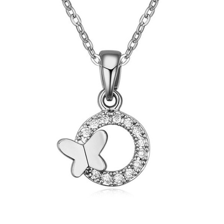 NK599/448 NASZYJNIK platynowany crystal motylek