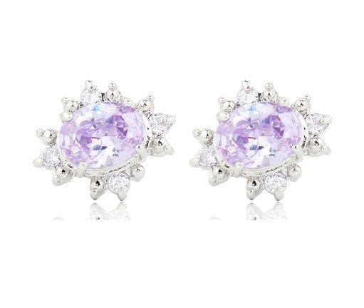 Kol  599/375  KOLCZYKI cyrkonie jasny fiolet sztyft