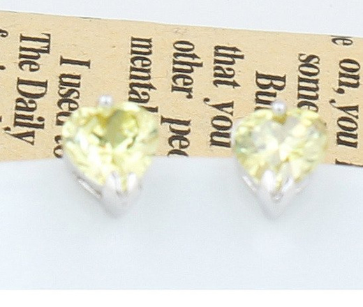 Kol 599/365 KOLCZYKI serduszka cyrkonie cytrynowe