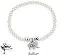 BR825 BRANSOLETKA Z GRAWEREM stal kryształki białe słonik