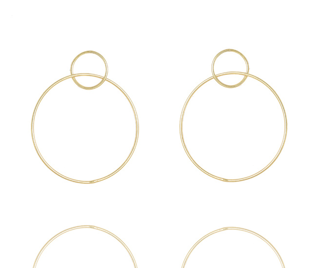 1383/9 kolczyki srebro 925 pozłacane kółka