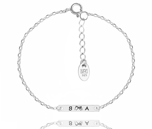 1637 delikatna bransoletka srebro z grawerem dla par