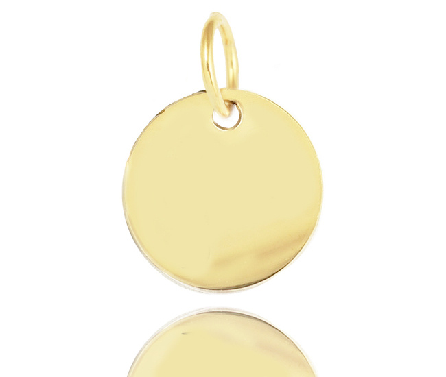 1547 Kółeczko blaszka bez grawerunku pozłacana stal szlachetna 10 mm Dla firm HURT