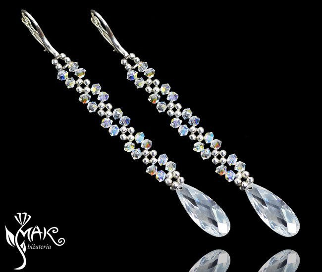 568 biżuteria ślubna kolczyki crystal ab