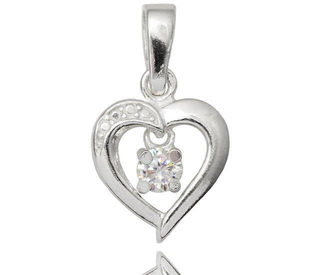 480/348 wisiorek srebrny 925 serduszko z cyrkonią