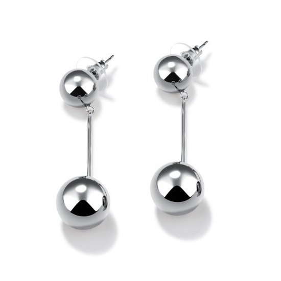 Kol 599/602 KOLCZYKI posrebrzane duże kule, sztyft