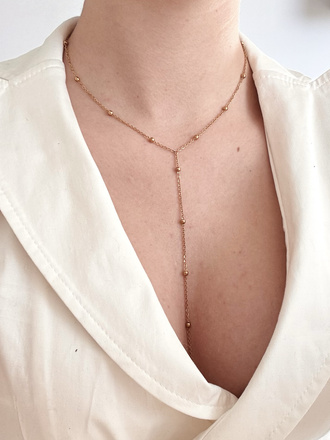 naszyjnik pozłacany krawat z kuleczkami 1763