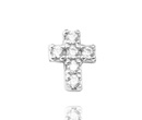112/5 kolczyk/piercing krzyżyk srebro 925 wysadzany cyrkoniami