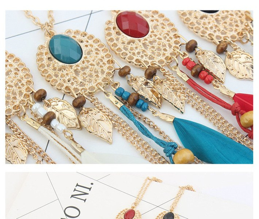 NK599/884 NASZYJNIK złocony piórka cyrkonie czarny